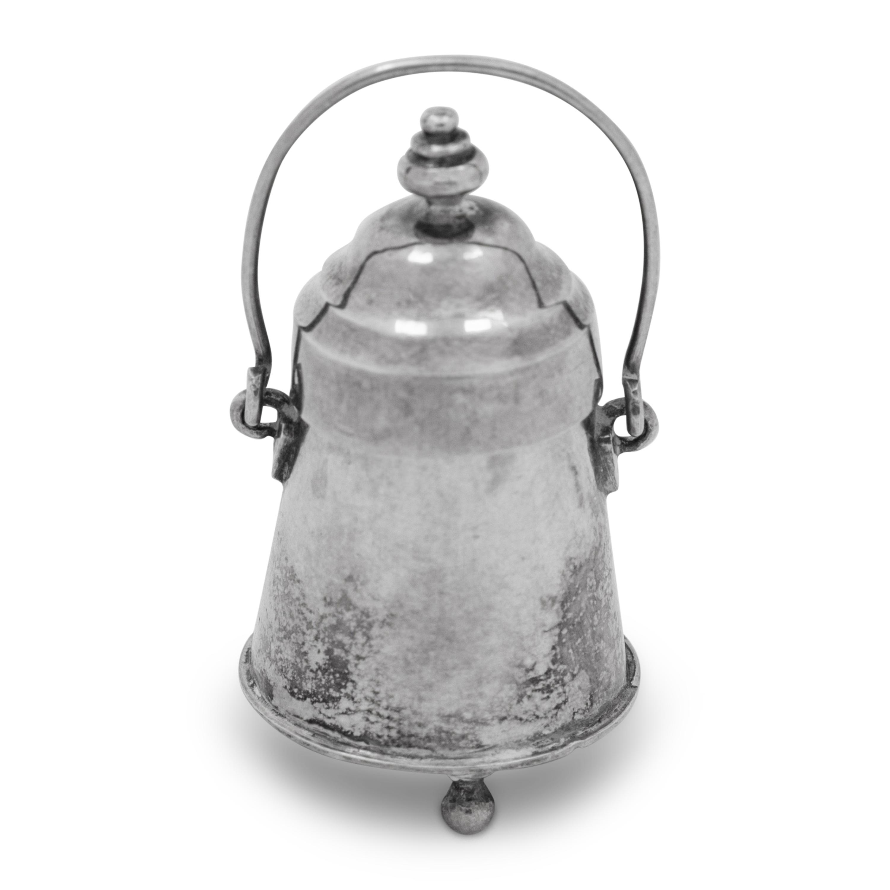 A Dutch Silver Miniature Covered Peat Pot