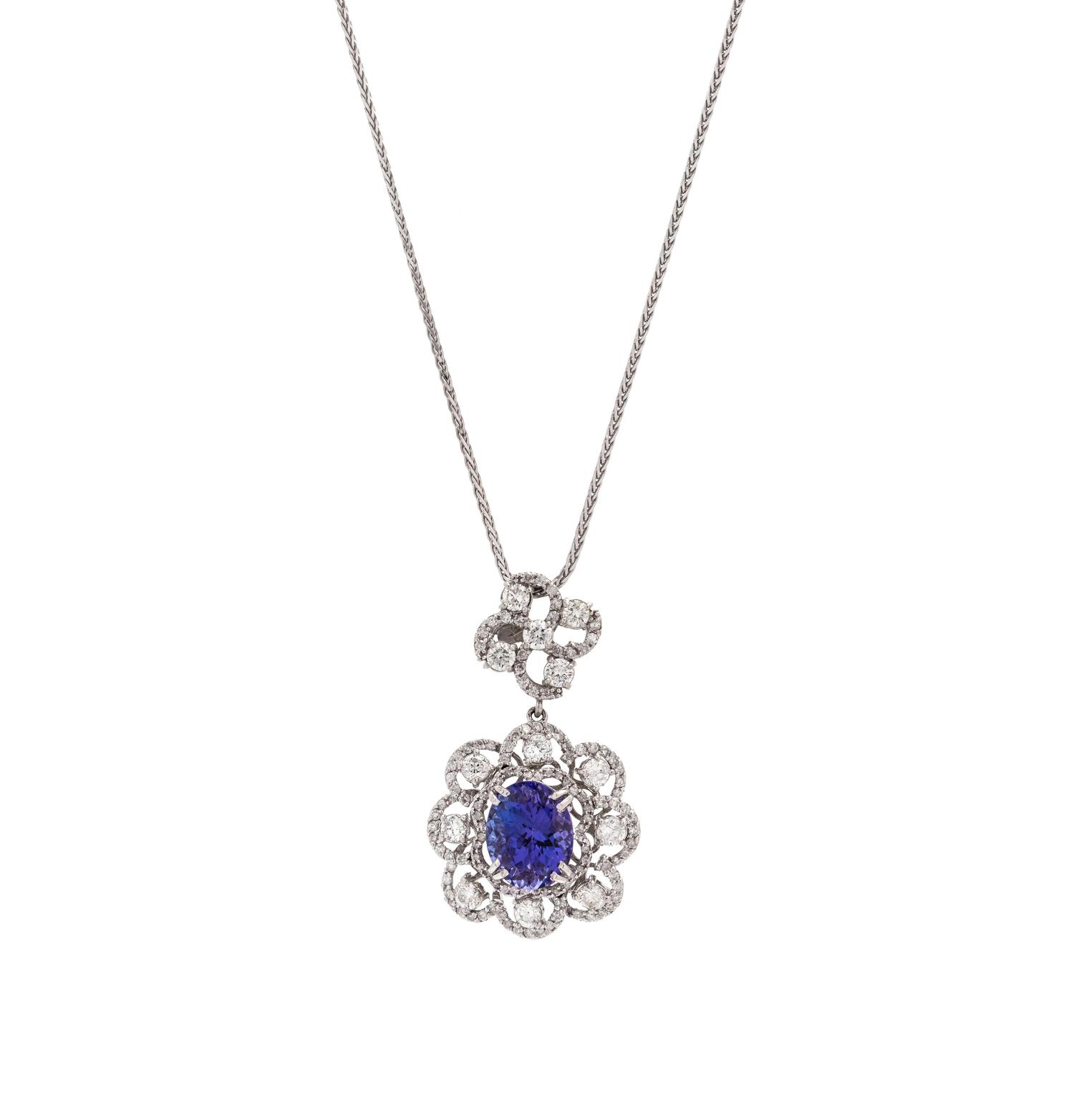 Diamond and Tanzanite Necklace