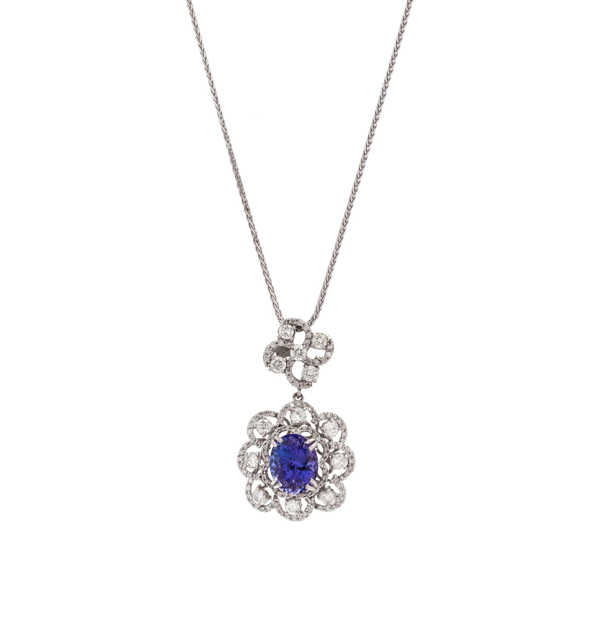 Diamond and Tanzanite Necklace