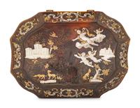 An Italian Gold and Mother of Pearl Inlaid Tortoise Shell Pique Snuff Box