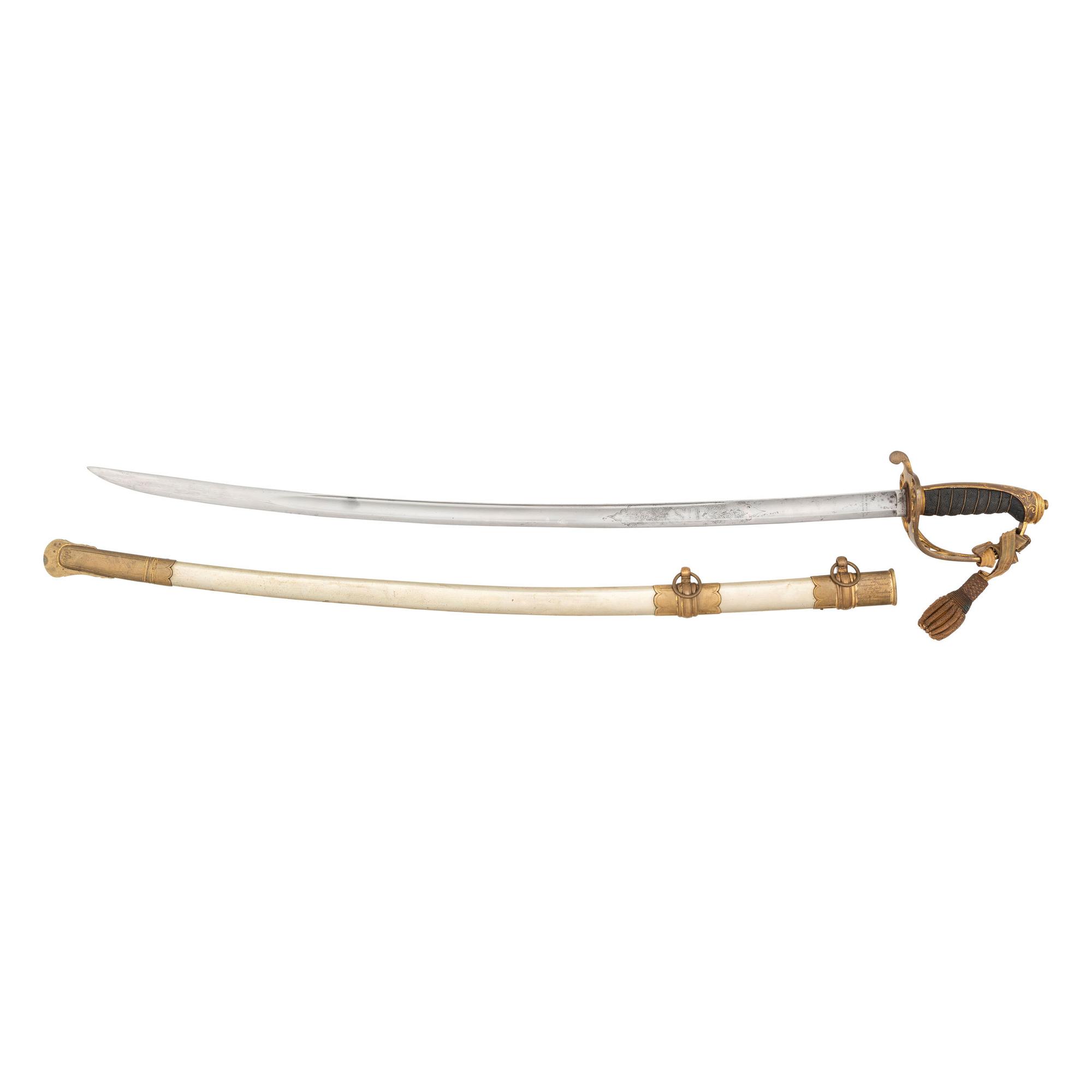 Tiffany Non-Regulation British Pattern 1822/54 Sword Inscribed to Captain Theodore Hamilton of the Richmond Guard (Co G 33rd NY Inf) and later Lt. Col. 62nd NY Inf. - WIA Marye's Heights, Spotsylvania & Winchester