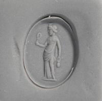 A Roman Carnelian Ring Stone with the Goddess Ceres — Set in a gold stickpin