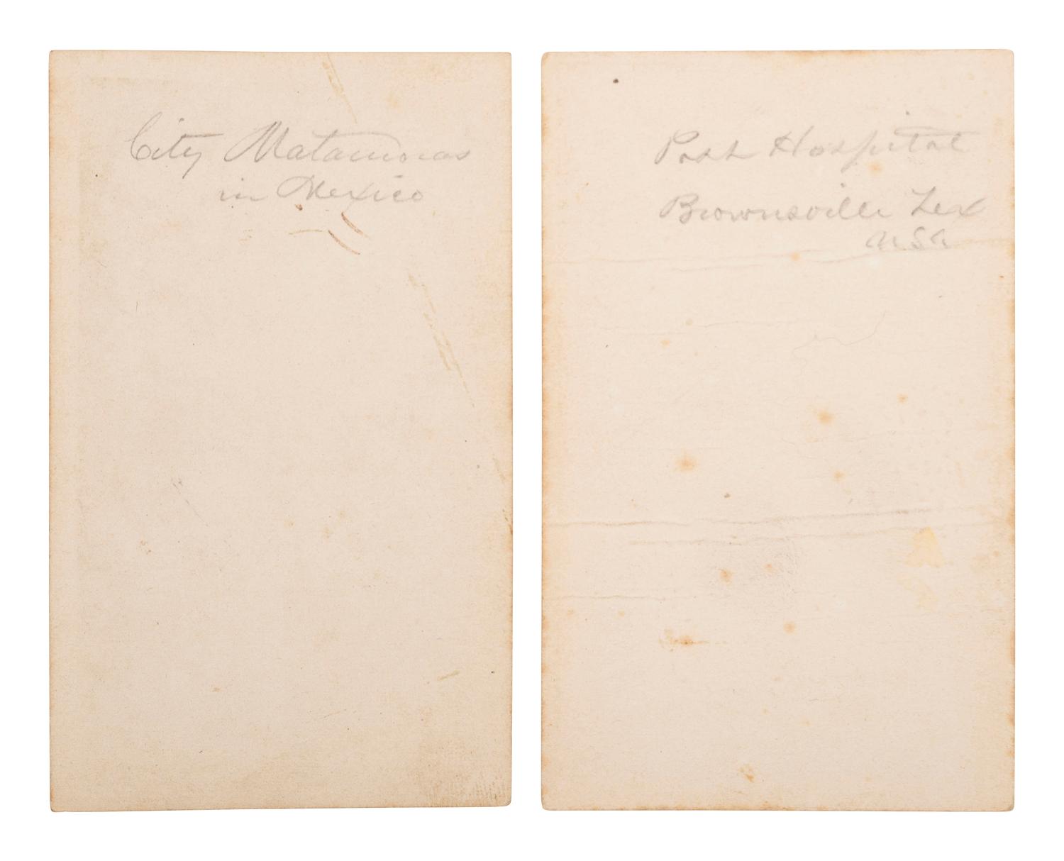 [TEXAS]. A group of 8 outdoor views of Brownsville-Matamoros, incl. 3 by Louis De PLANQUE.