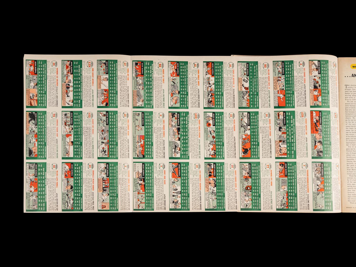 A 1954 First Issue of Sports Illustrated Magazine With Topps Baseball Card Insert