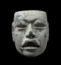 An Olmec Jade and Stucco Mask