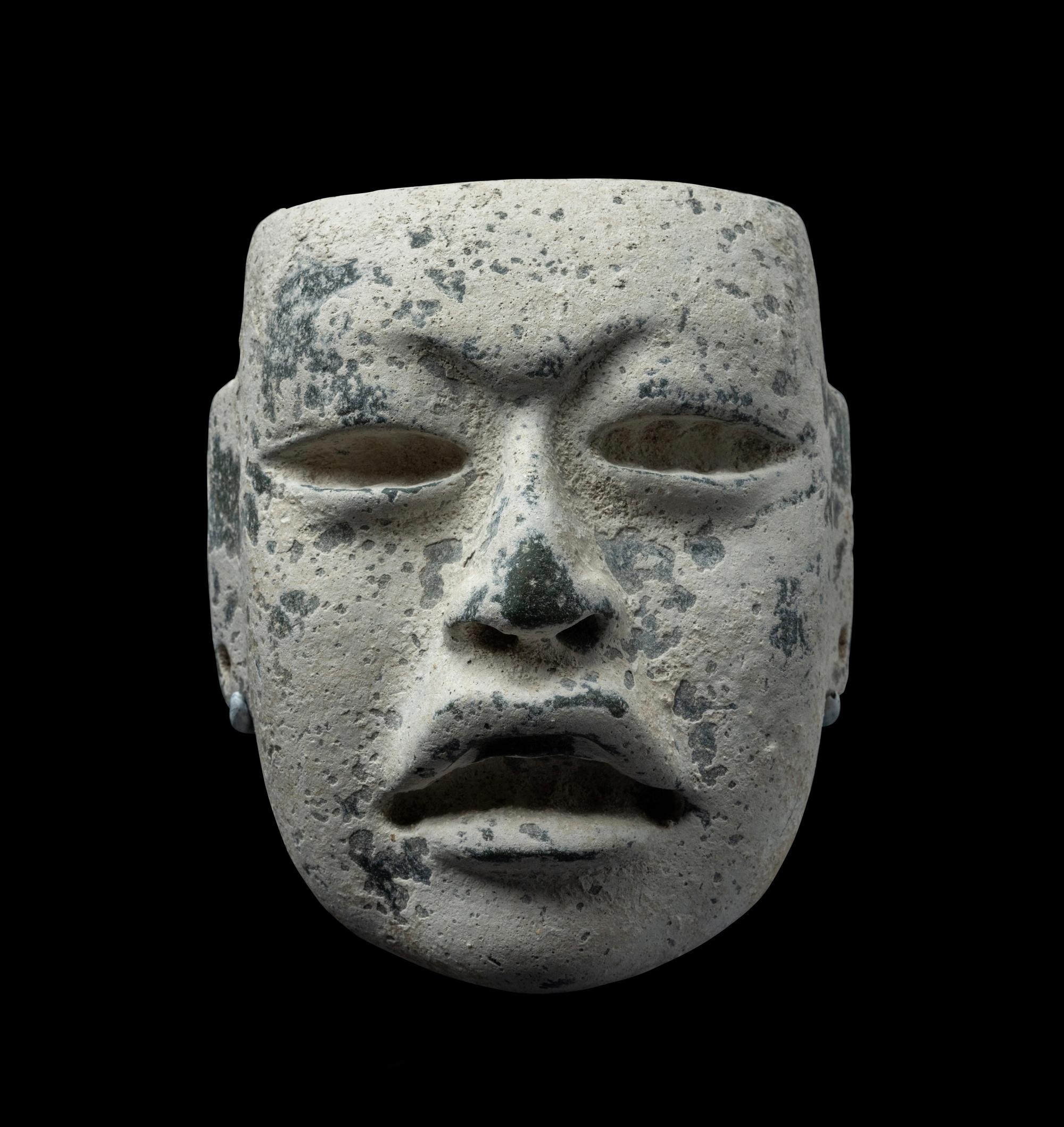 An Olmec Jade and Stucco Mask