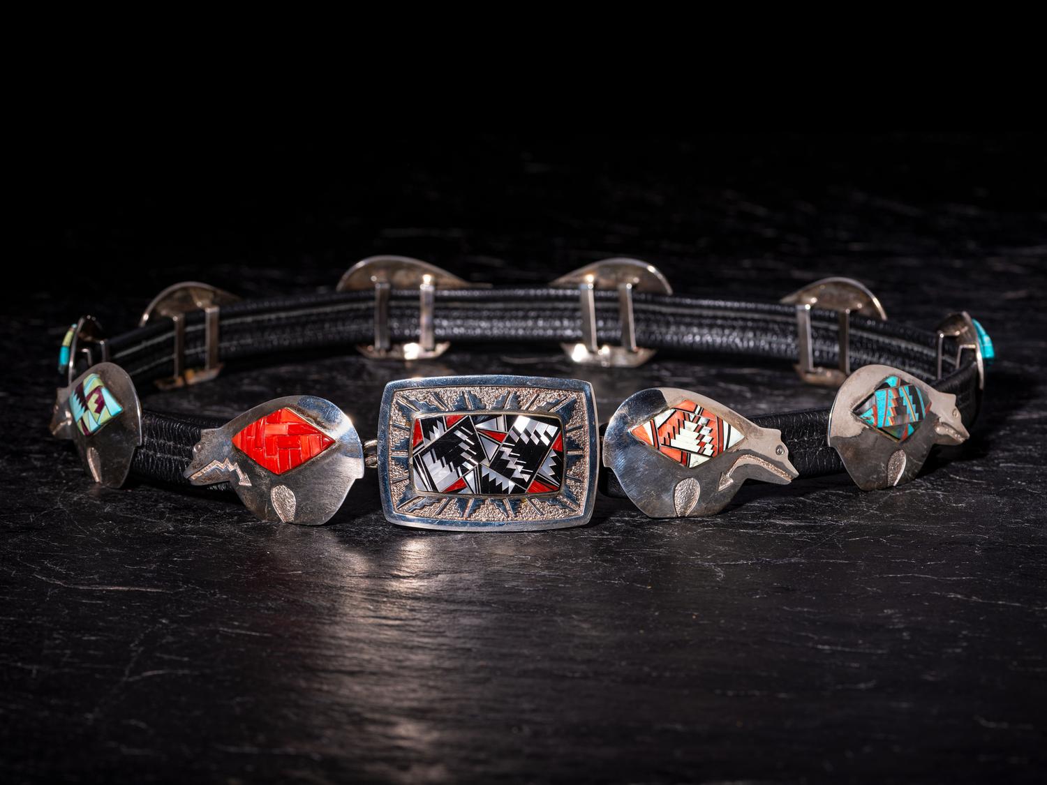 Silver Bear with Heartline Concha Belt