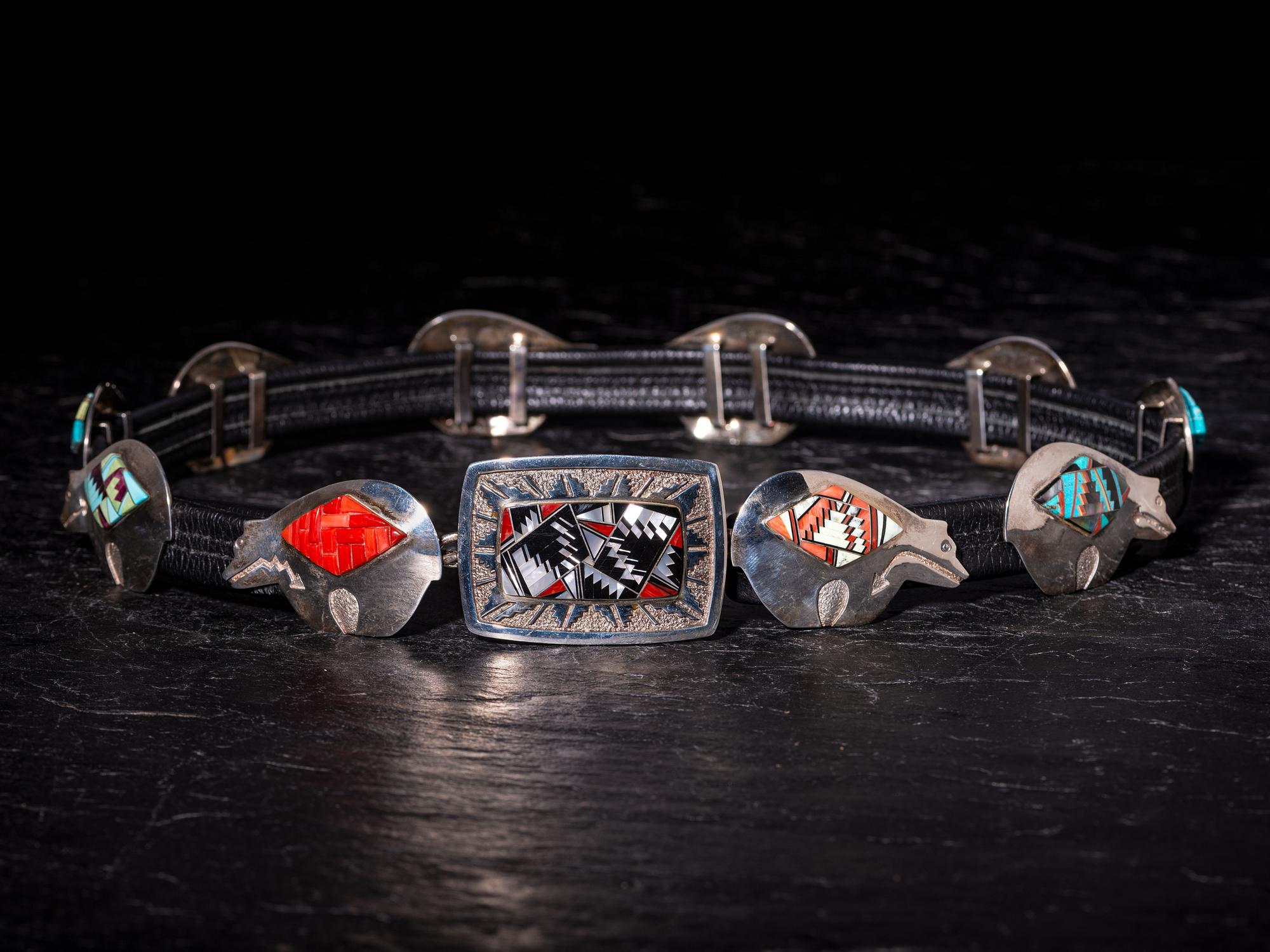 Silver Bear with Heartline Concha Belt