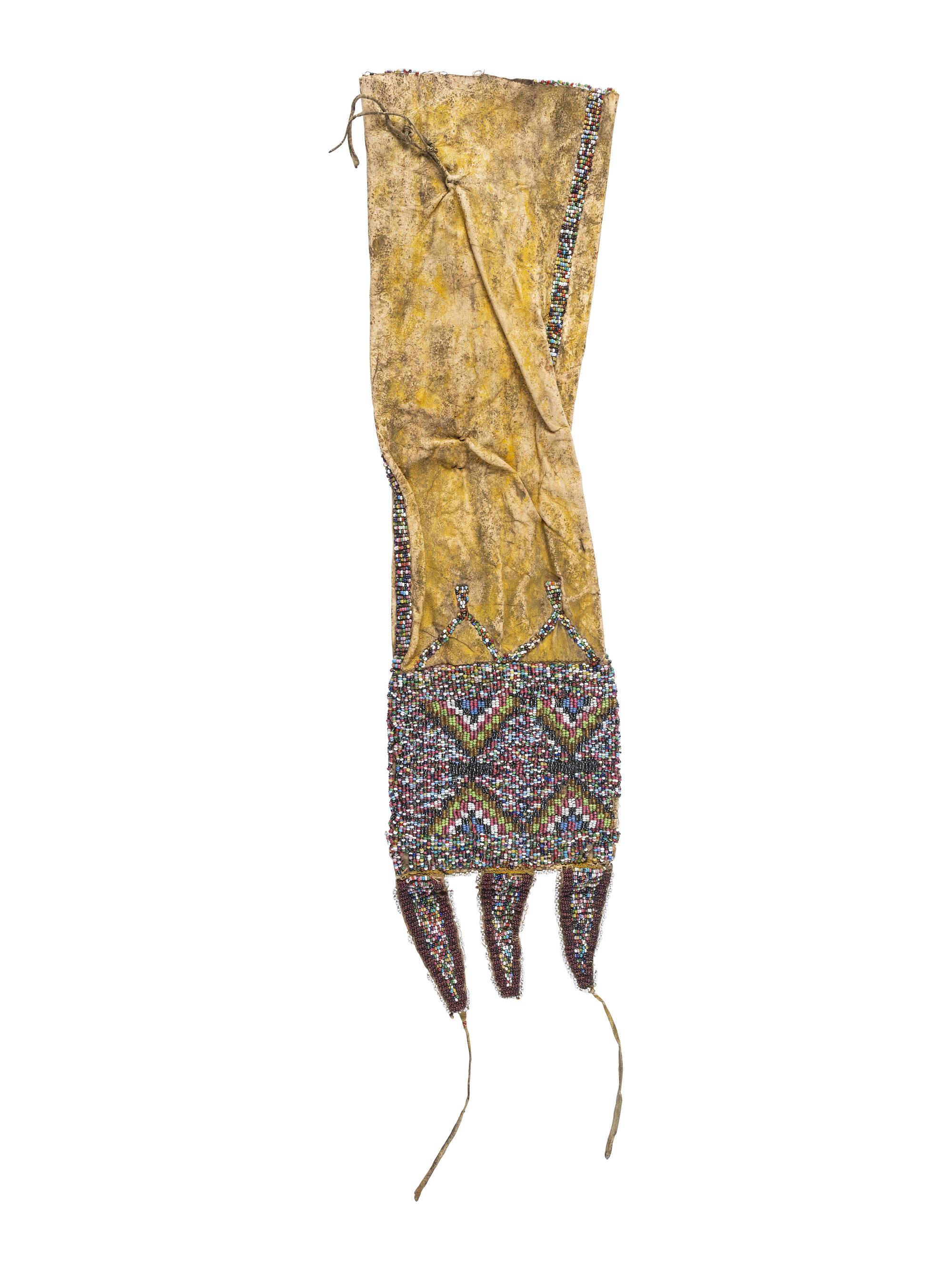 Sioux Tobacco Bag, with Salt and Pepper Beadwork