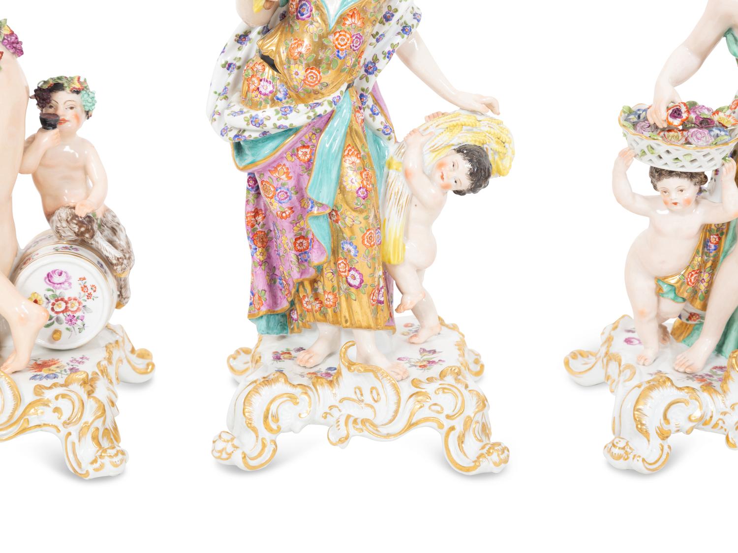 A Set of Meissen Porcelain Four Seasons Figures