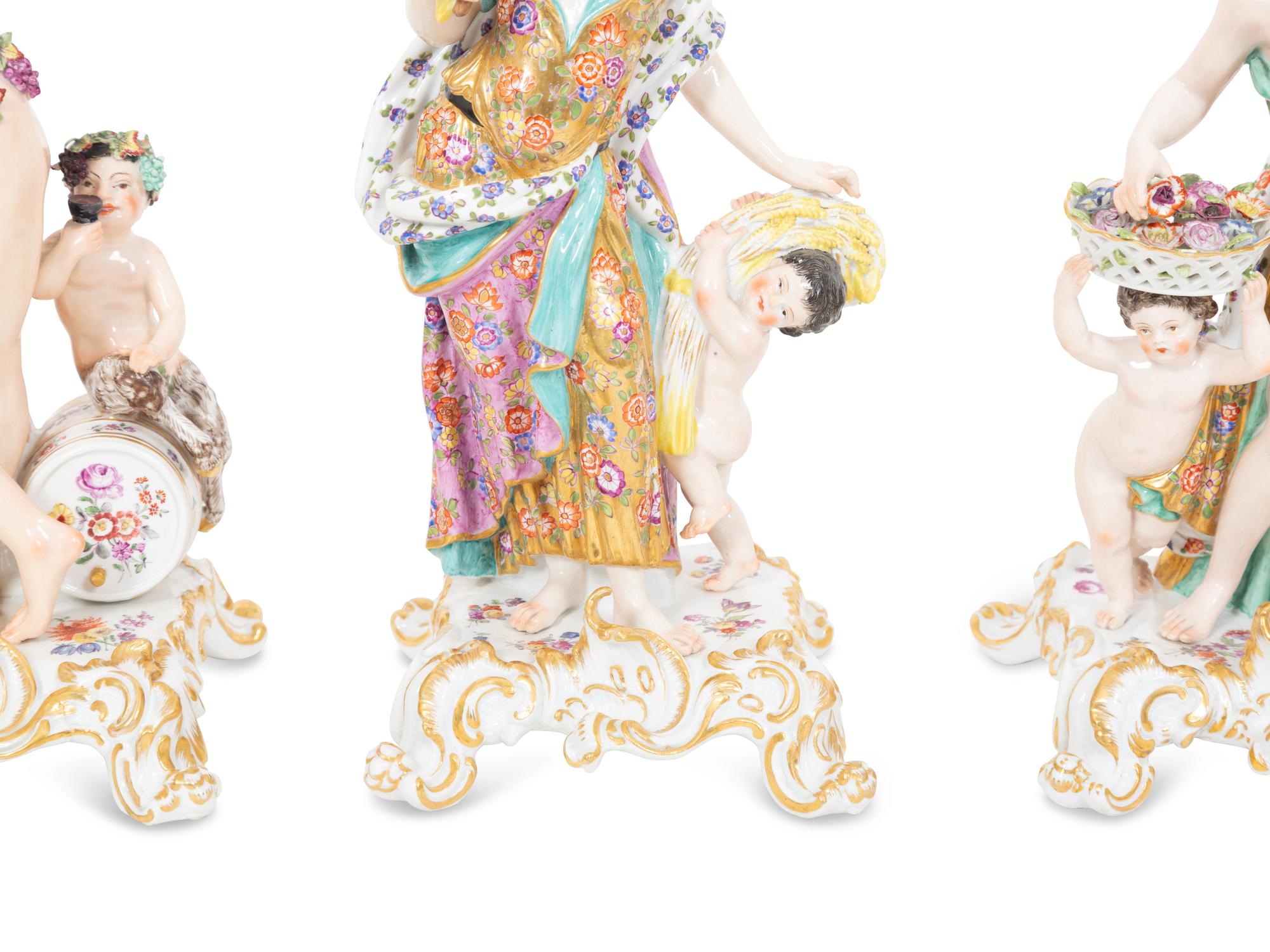 A Set of Meissen Porcelain Four Seasons Figures