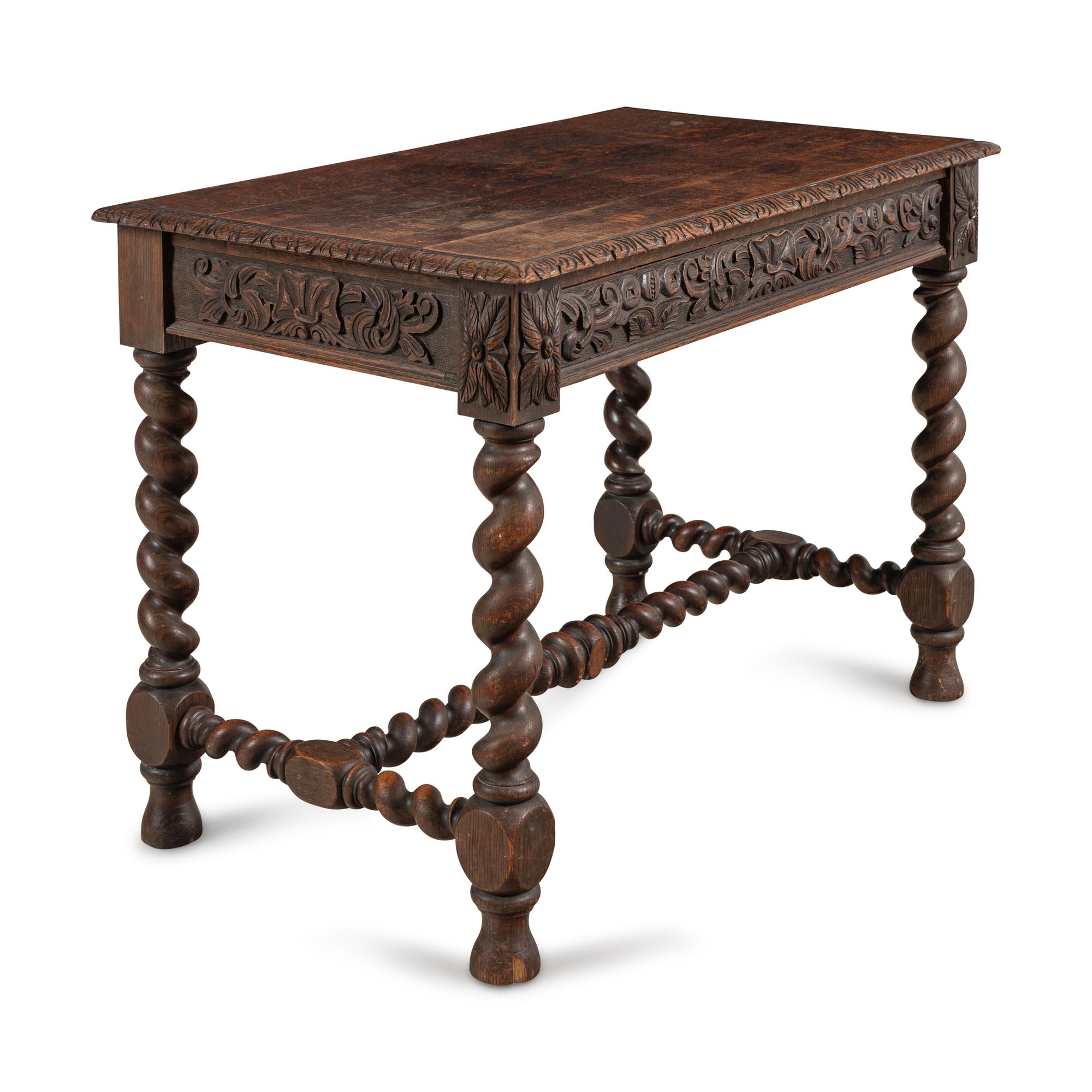An English Carved Oak Console Table