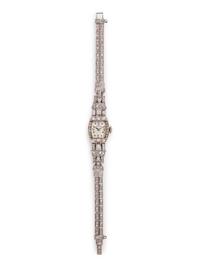 HAMILTON, PLATINUM AND DIAMOND WRISTWATCH
