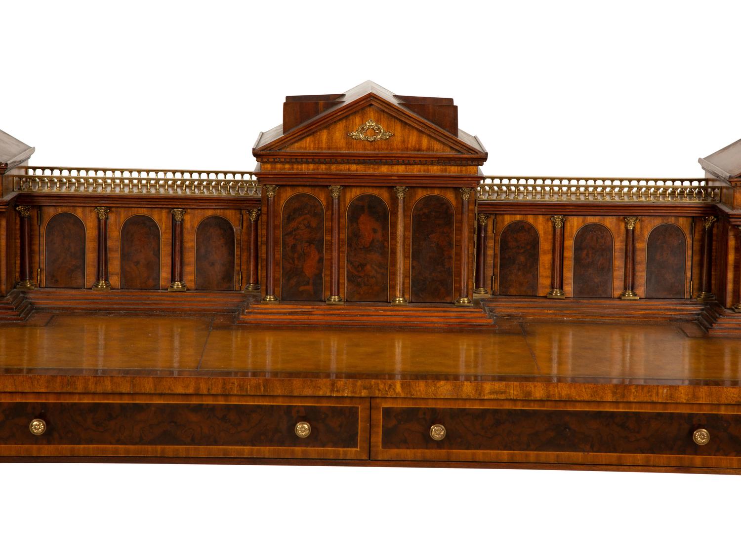 A Maitland-Smith Mahogany Roman Architectural Desk