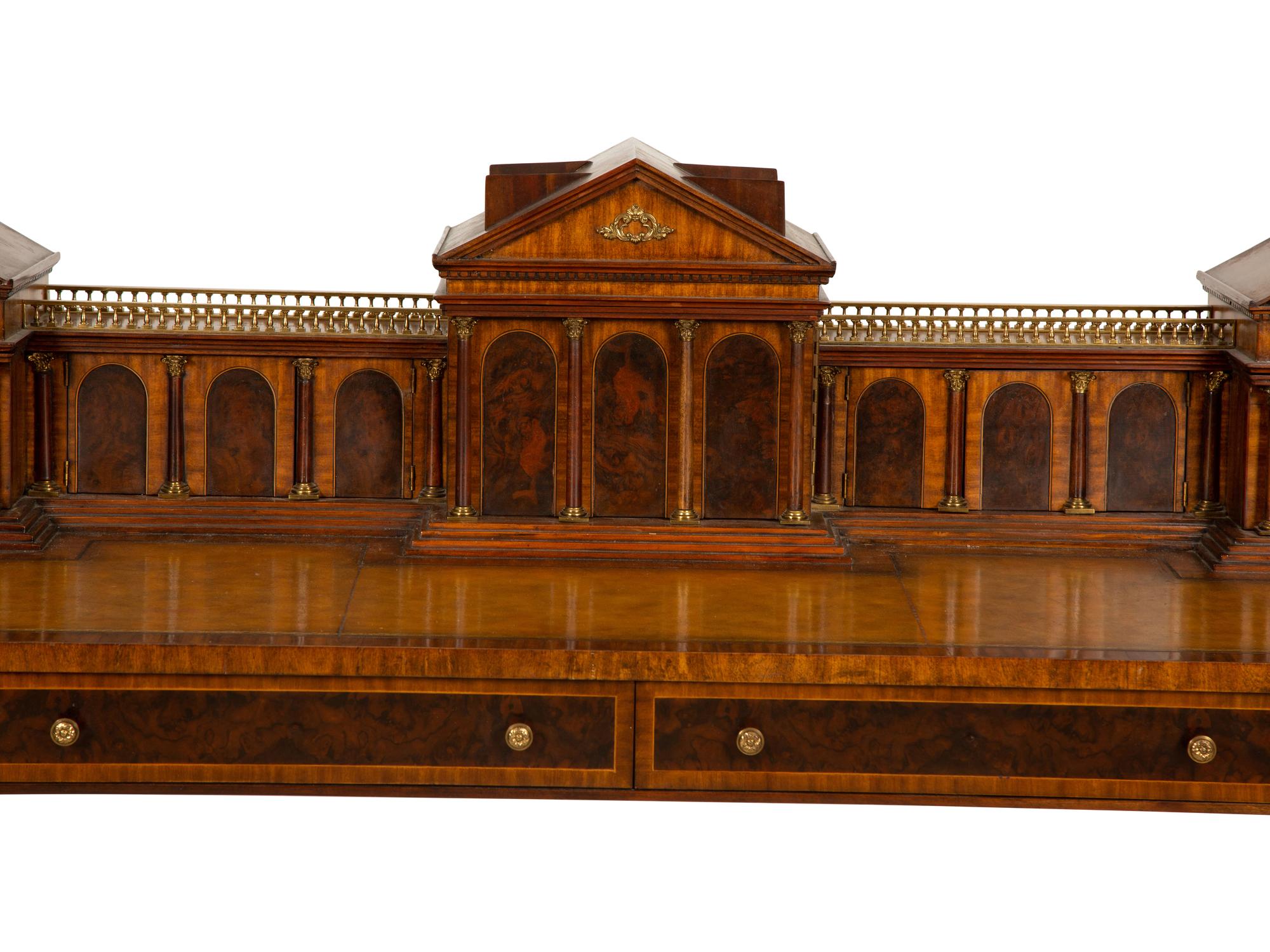 A Maitland-Smith Mahogany Roman Architectural Desk