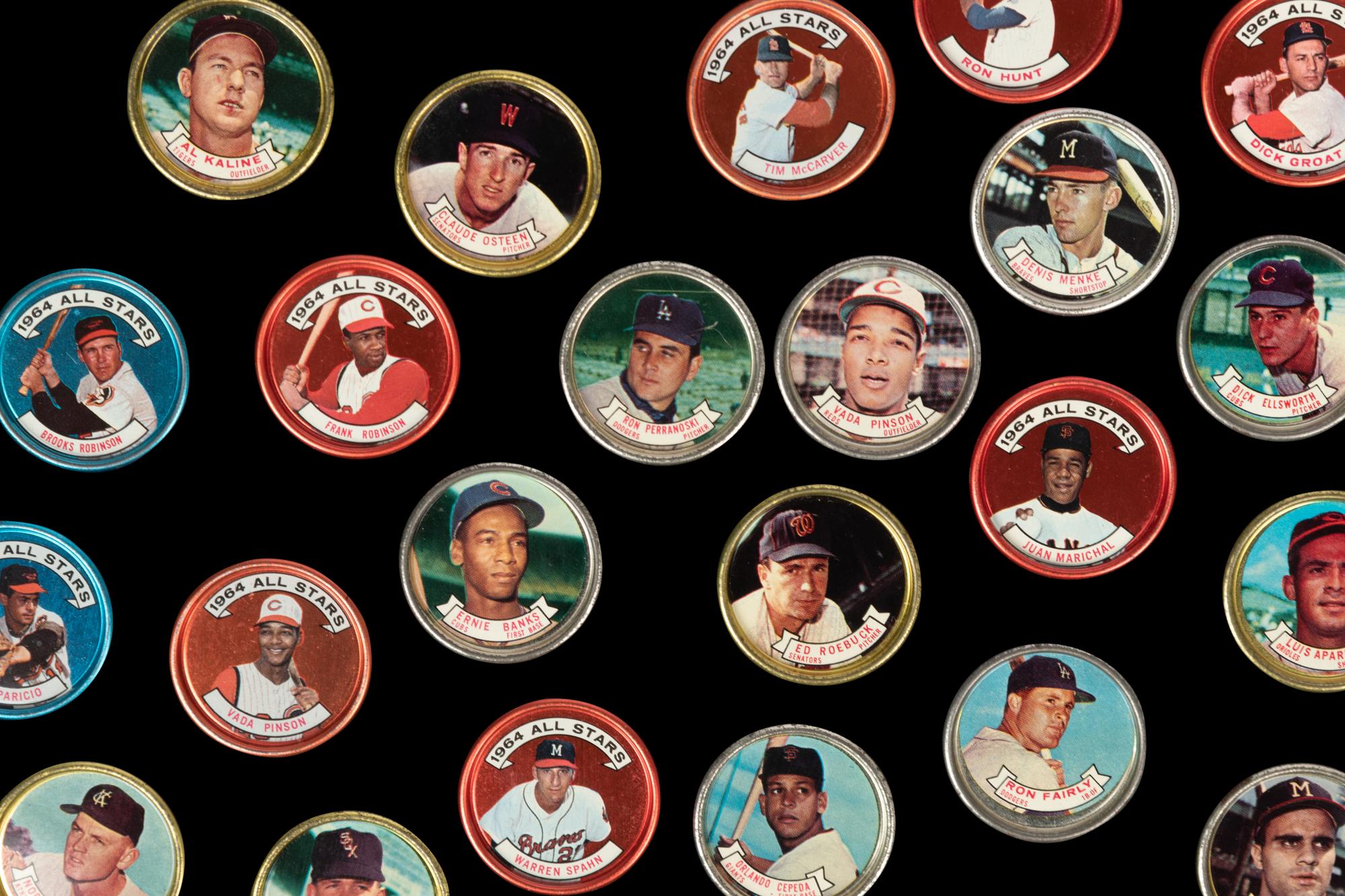 A Group of 102 1964 Topps Baseball Coins Including Mickey Mantle and Multiple Hall of Famers,