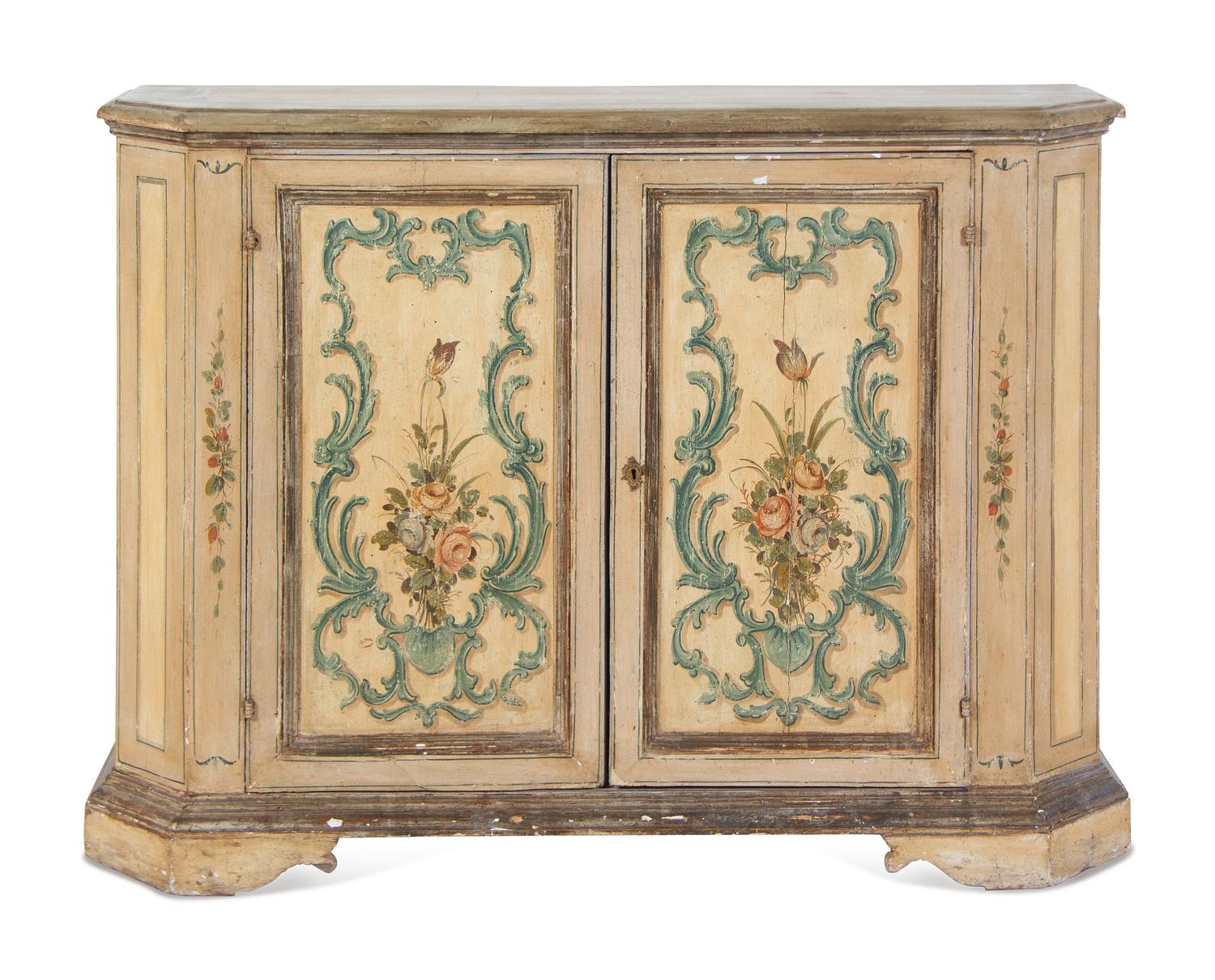 An Italian Painted Console Cabinet