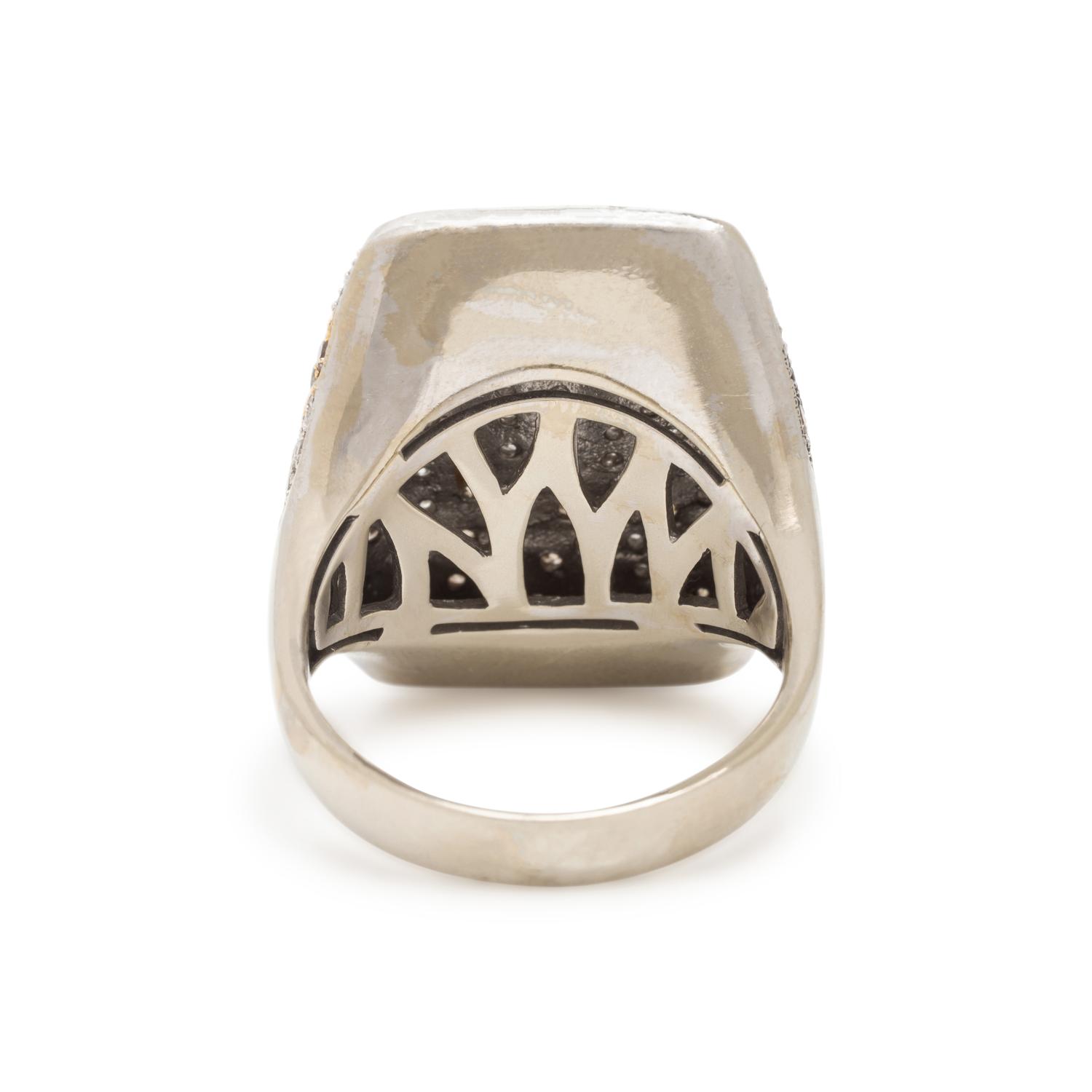 Colored Diamond and Diamond Ring