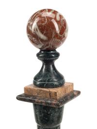 A Pair of Continental Gilt Bronze and Marble Candlesticks