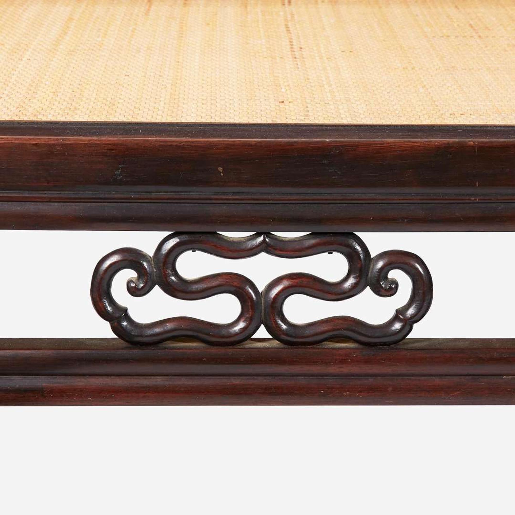 A Chinese carved hardwood day bed 硬木沙发床一张