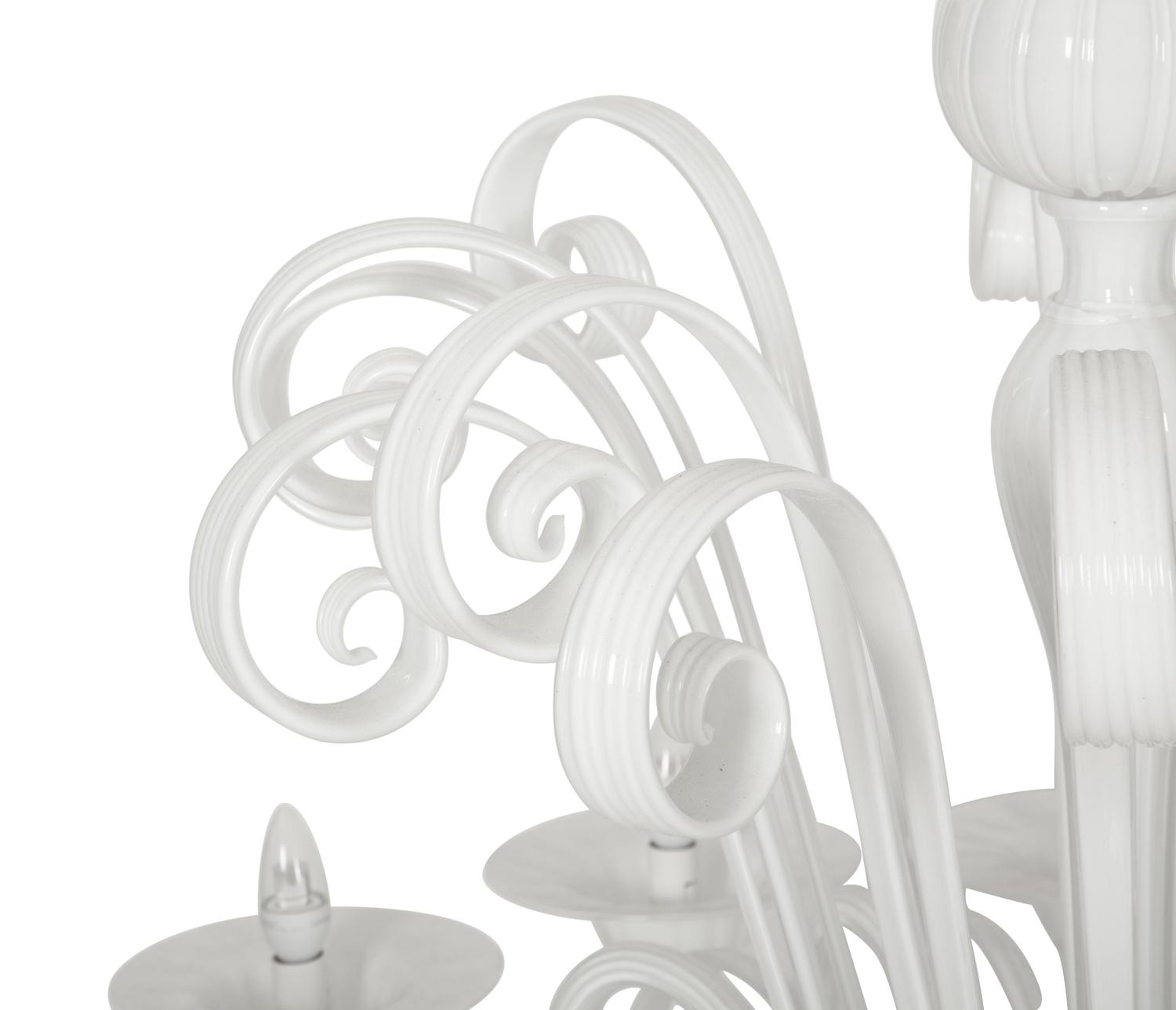An Italian Murano Style Opaline Glass Chandelier