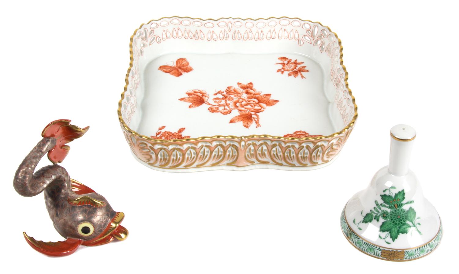 A Group of Herend Porcelain Articles Diameter of largest 7 inches. — 20TH CENTURY