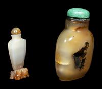 Two Chinese Agate Snuff Bottles