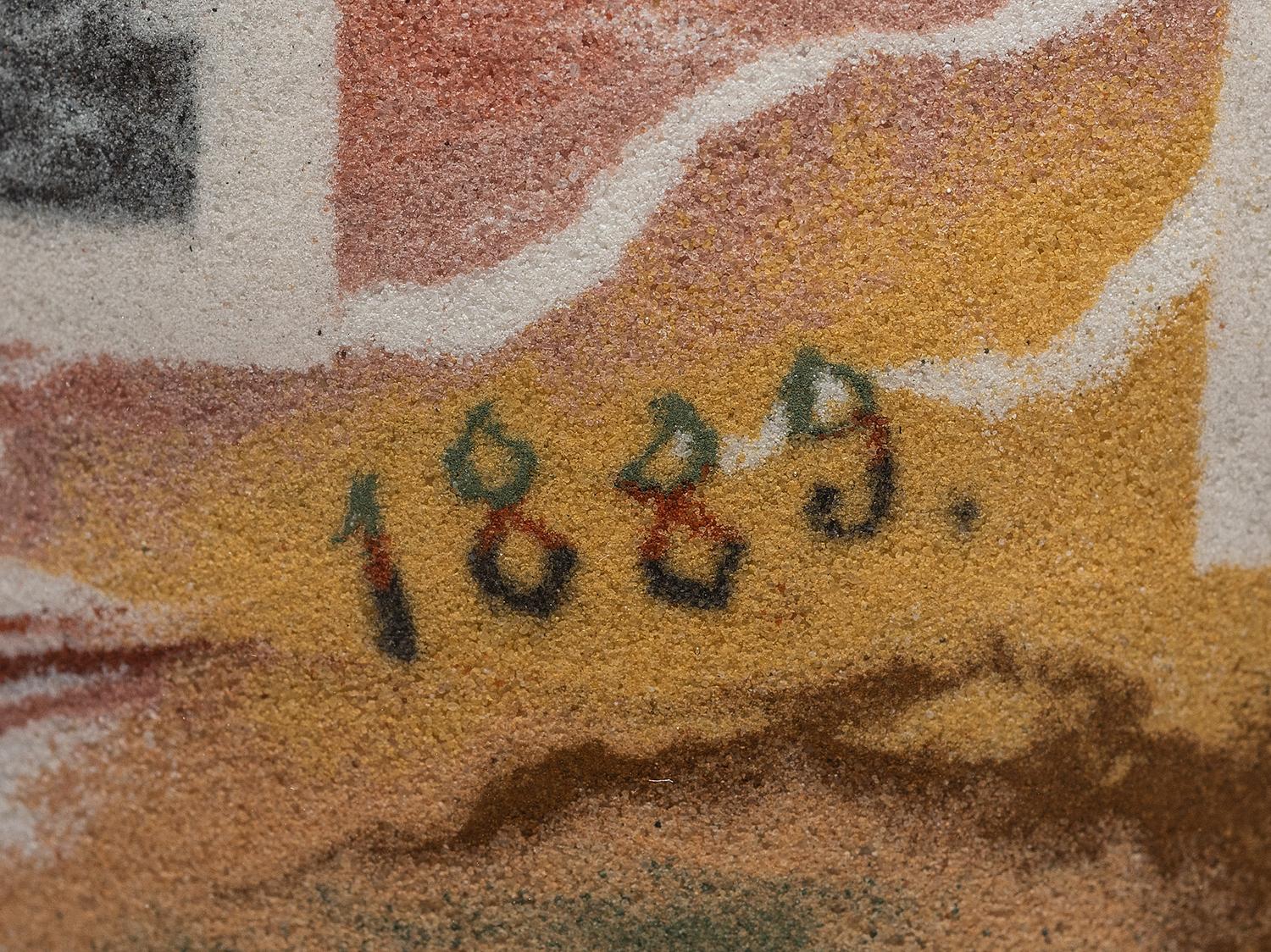 An Impressive Masterwork Andrew Clemens (American, 1857-1894) Labeled Sand Bottle