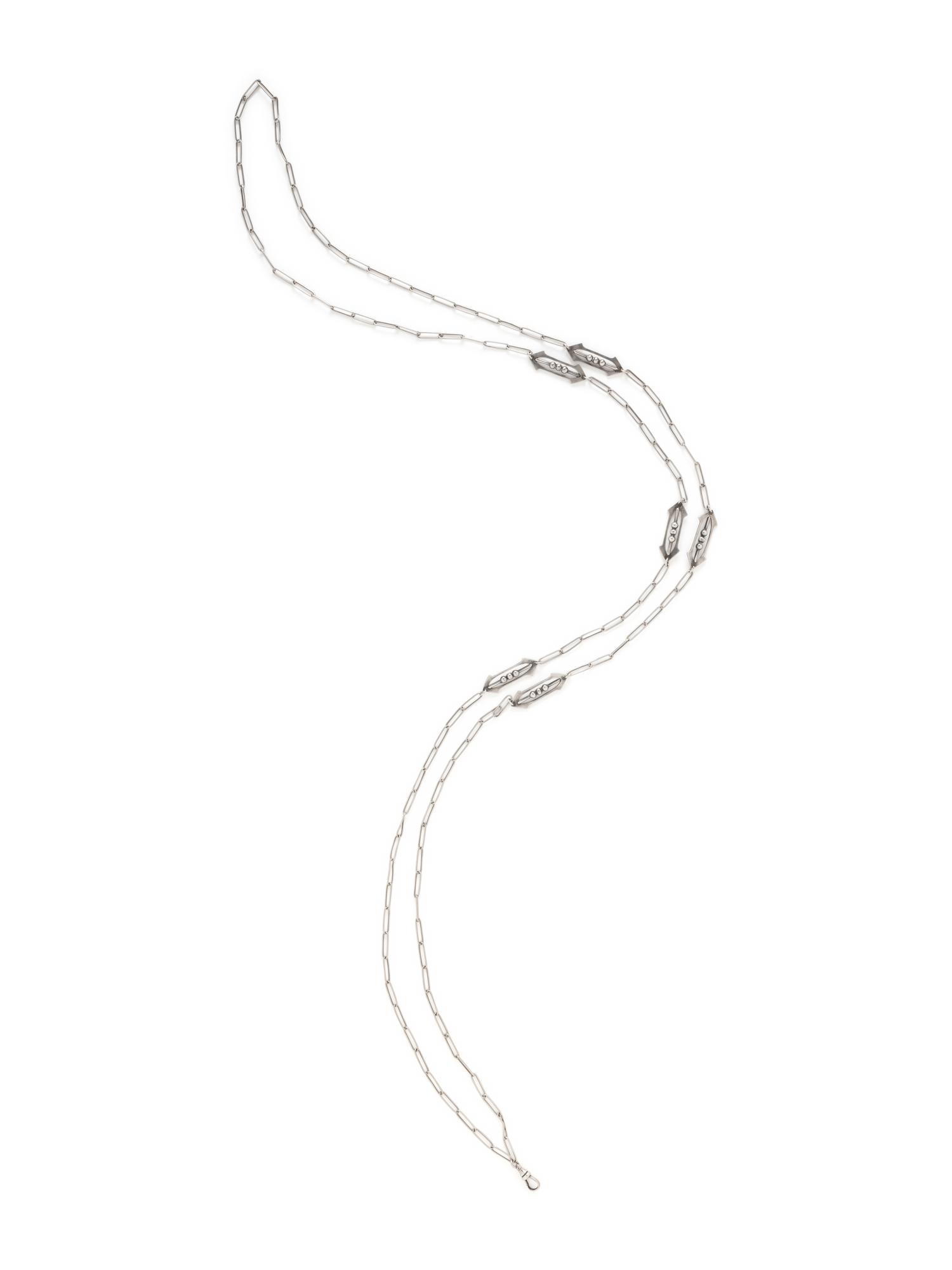 KALO, STERLING SILVER LONG NECKLACE