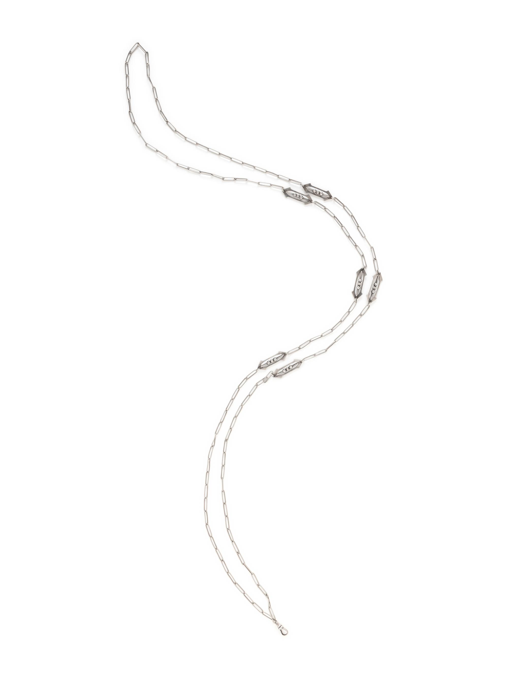 KALO, STERLING SILVER LONG NECKLACE