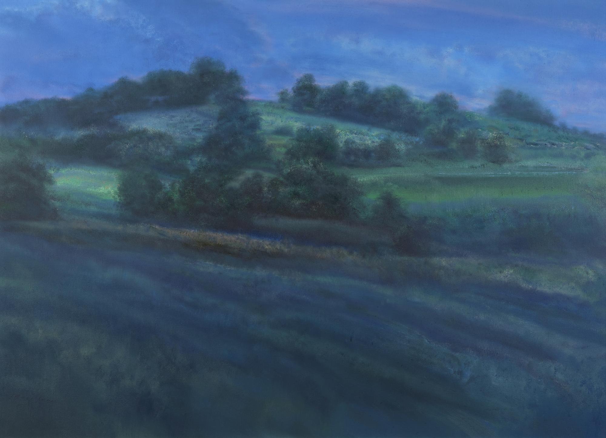 John Gundelfinger (American, b. 1937) — Sunset Through Haze – Frenchtown, 1980