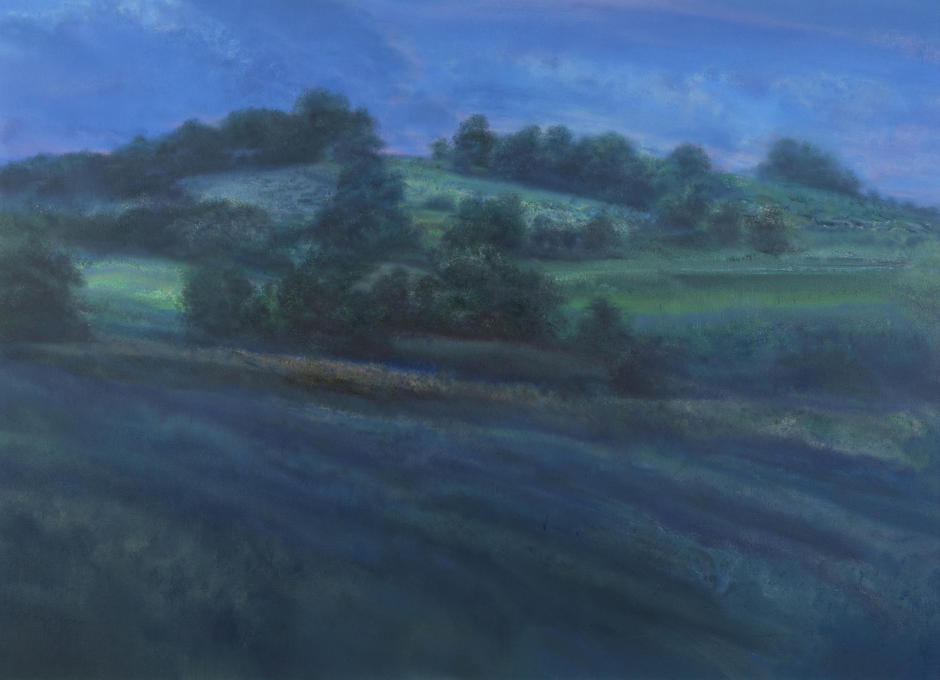 John Gundelfinger (American, b. 1937) — Sunset Through Haze – Frenchtown, 1980