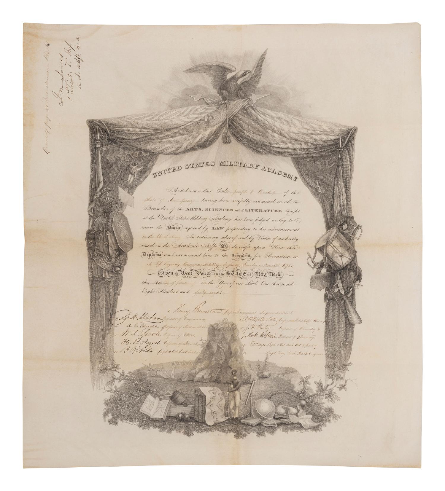 [WESTERN AMERICANA -- CIVIL WAR -- LINCOLN]. Papers of Captain Joseph Claypoole Clark, 4th US Light Artillery, Battery E, WIA Antietam, including frontier and Civil War correspondence, photography, and appointment signed by Lincoln as President.