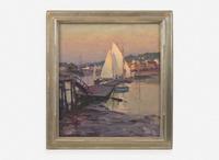 Emile Albert Gruppé (American, 1896-1979) - Boats at Dock