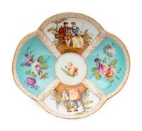 A German Porcelain Covered Cup and Saucer