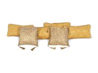 Six Yellow Silk Custom-Made Pillows