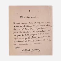 [Literature] Jarry, Alfred Autograph Letter, signed