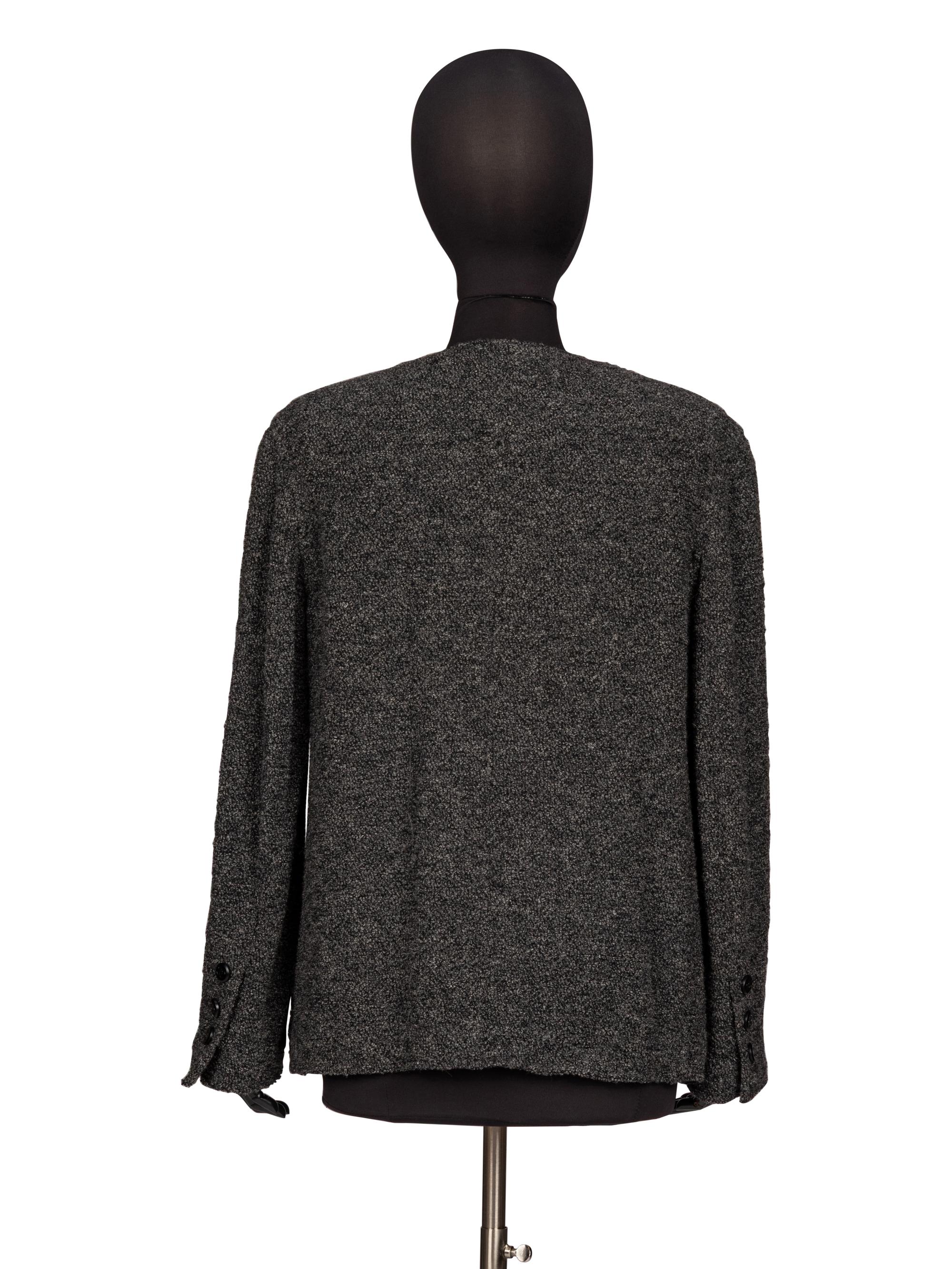 Chanel, Grey Bouclé Tweed Cardigan Jacket
