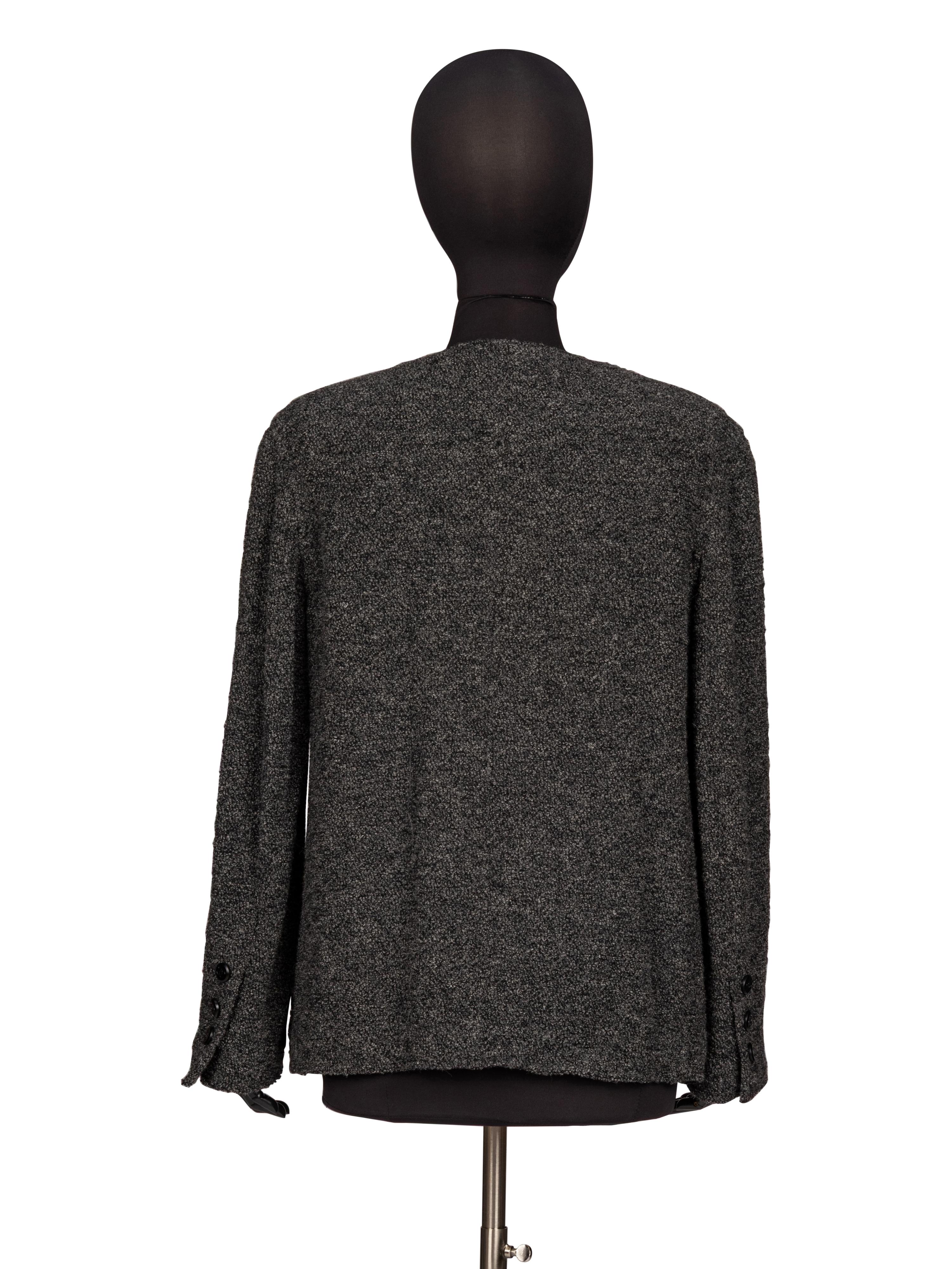 Chanel, Grey Bouclé Tweed Cardigan Jacket