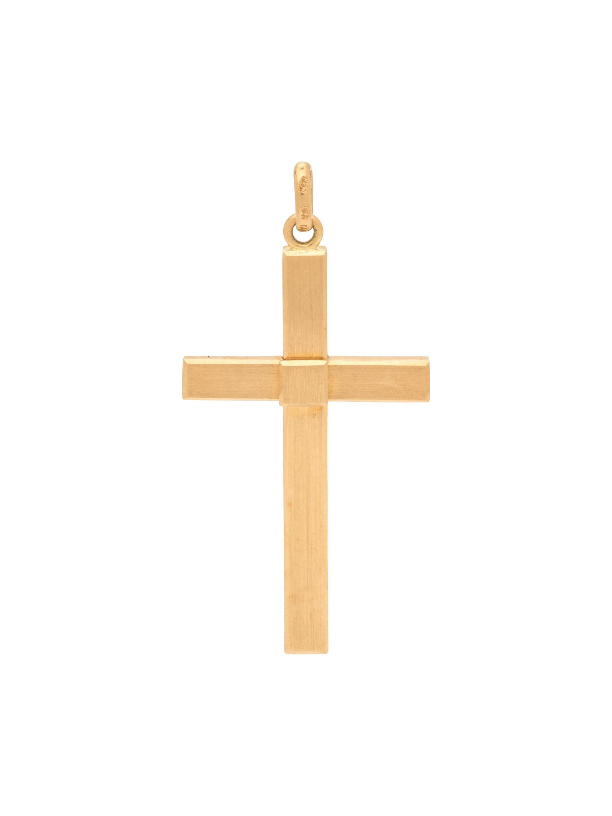 GUCCI, YELLOW GOLD CROSS PENDANT
