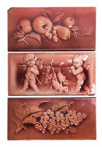 A Collection of Six Tiles Height of tallest 12 inches.