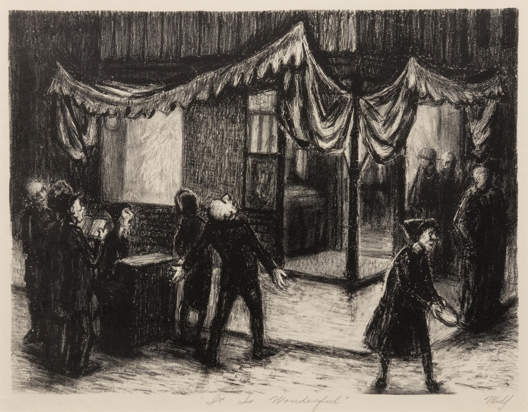 A group of four prints ( Call to Repentance; It is Wonderful; The Corner; Third Street Cafe )