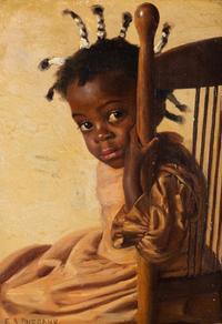 Portrait of a Girl with Bow in Her Hair , 1899 and Portrait of a Shy Girl (a pair of works)