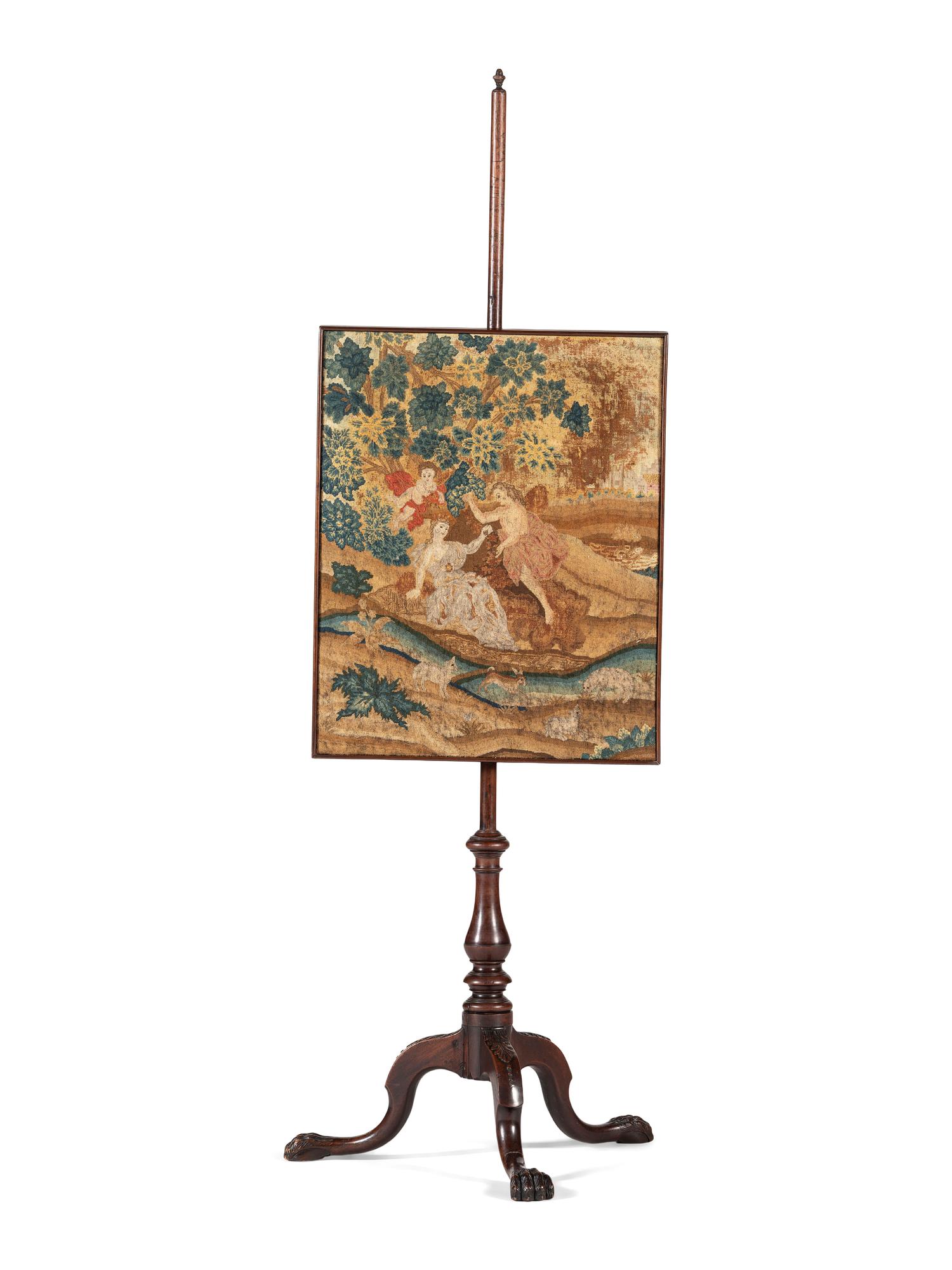 A George III Mahogany Fire Screen