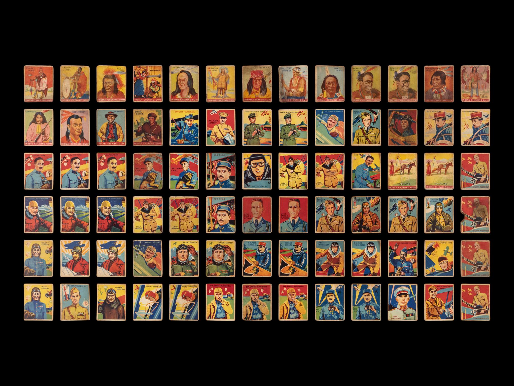 A Collection of 1930s Non Sport Trading Cards Including 1933 Indian Gum and 1934 National Chicle Sky Birds with Amelia Earhart