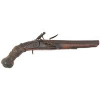 Flintlock Pistol with Rawhide Repair