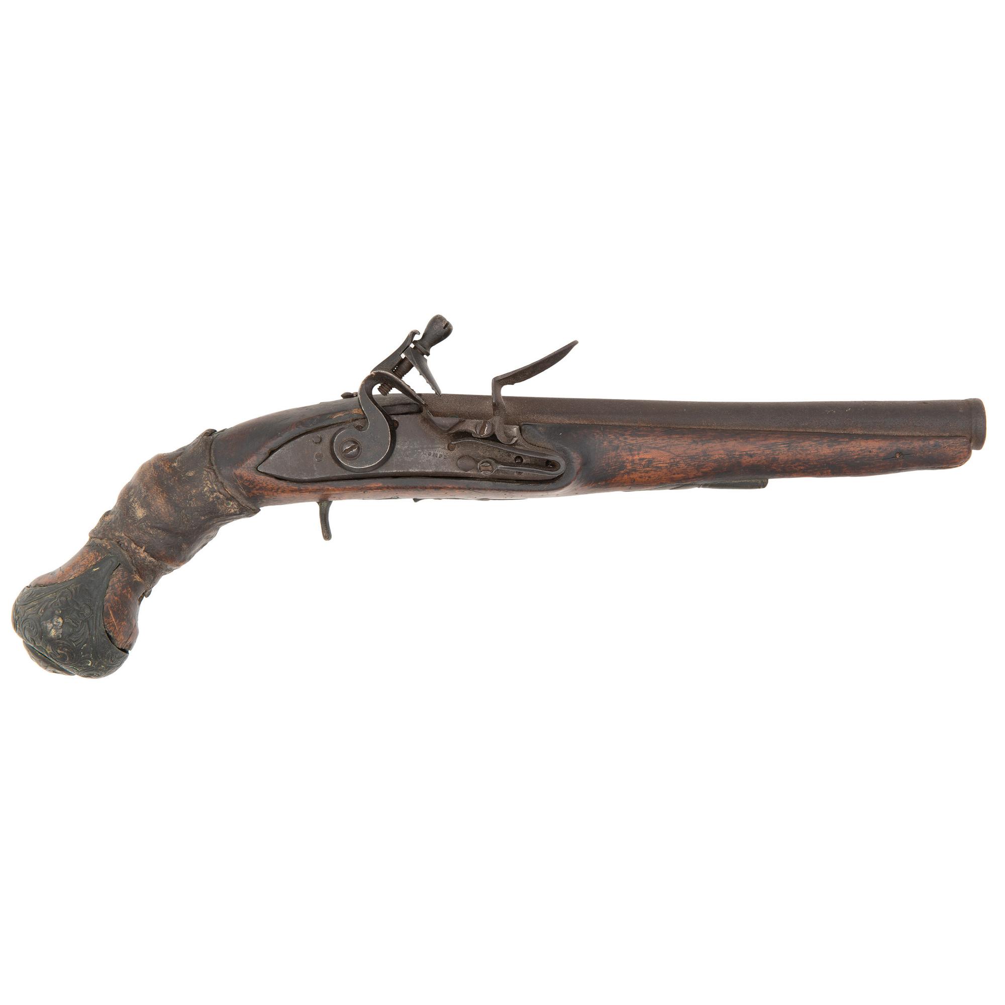 Flintlock Pistol with Rawhide Repair