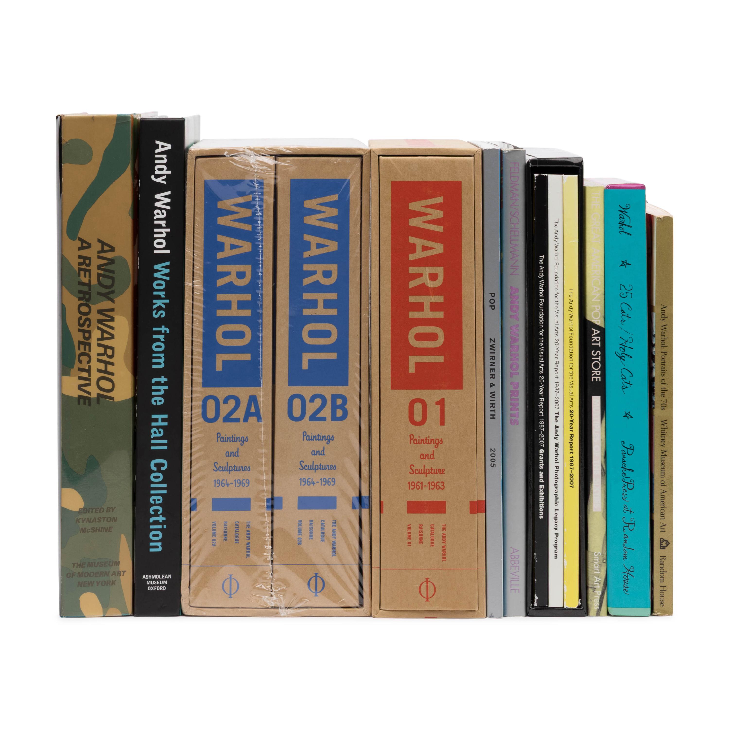 [Warhol, Andy (1928-1987)]. A small library of catalogue raisonnes, retrospectives, and exhibition catalogues, and ephemera, including: