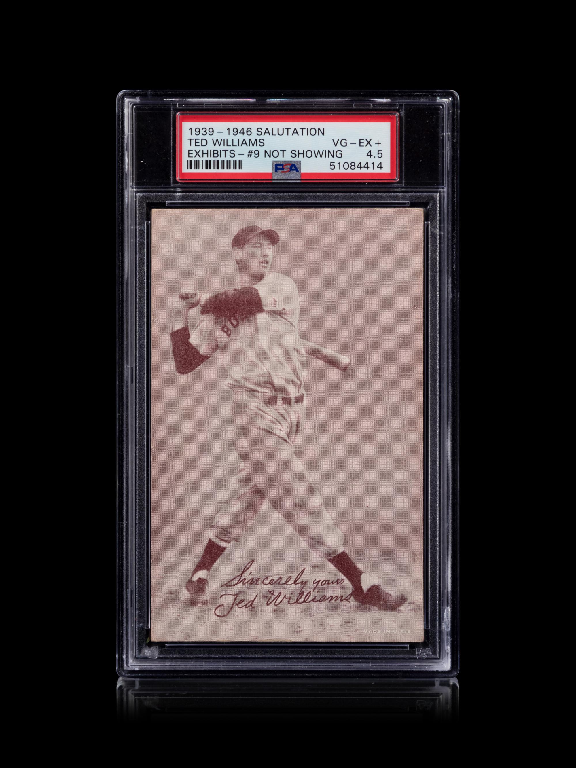 A Group of Two Hall of Fame Baseball Exhibit Cards Including a 1947-66 Jackie Robinson (PSA 5) and a 1939-46 Ted Williams (PSA 4.5)