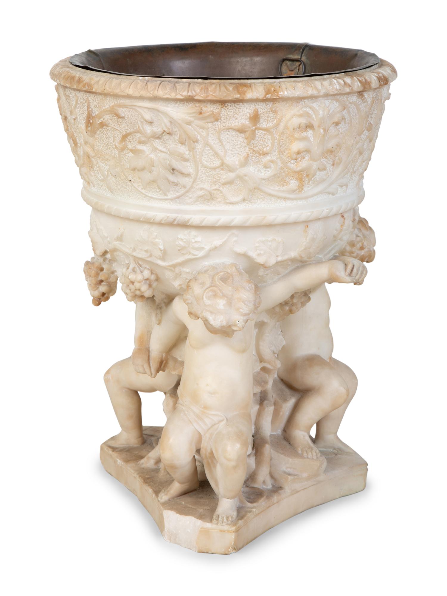 An Italian Carved Marble Firenze Urn Attributed to Ferdinando Andreini — CIRCA 1900
